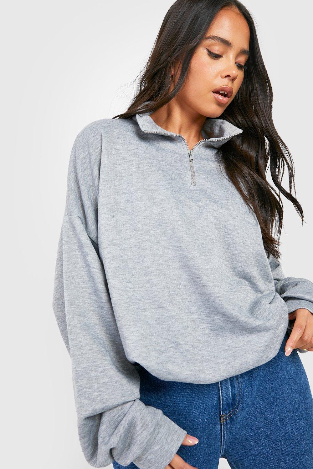 Grey half store zip sweater